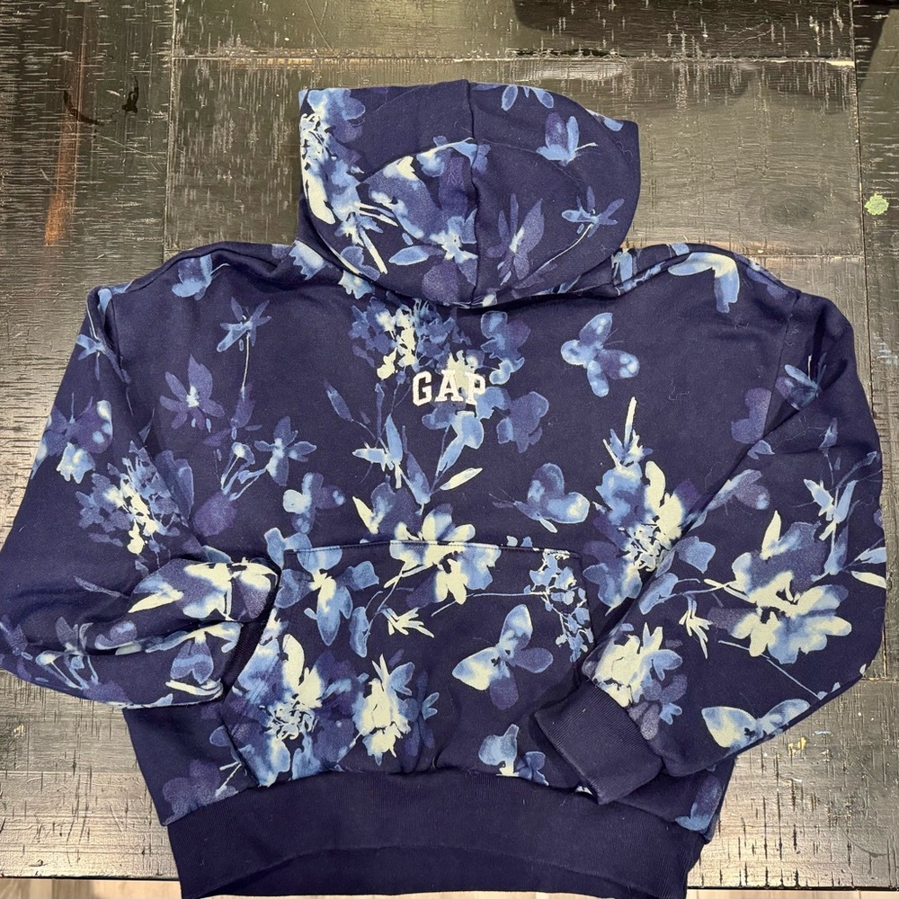 GAP Kids Navy Blue Floral Hoodie